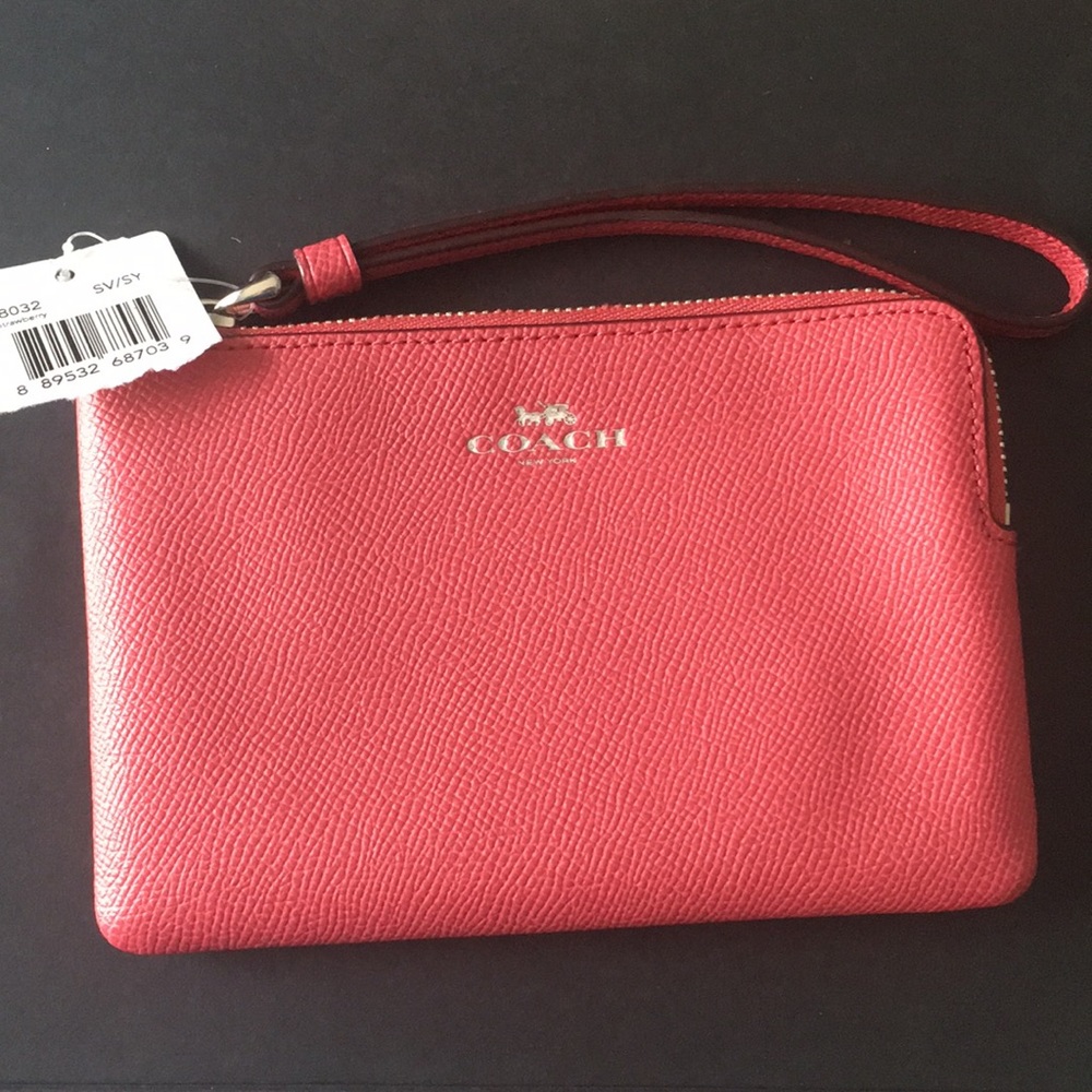 NWT Coach pink Wristlet